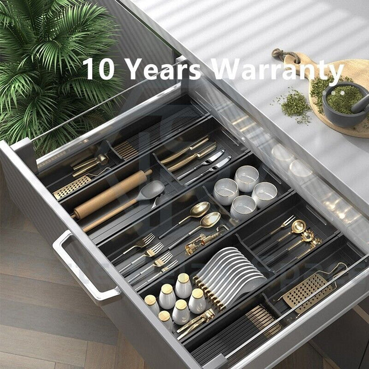 Taste Relax Space Black Kitchen Cutlery Drawer Organiser with Padded