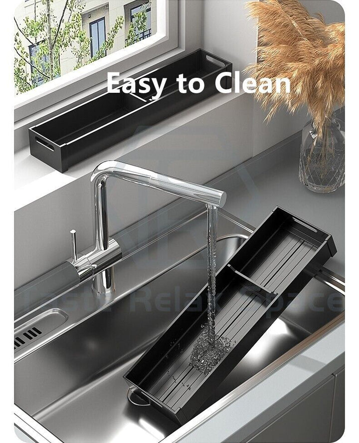 Taste Relax Space Black Kitchen Cutlery Drawer Organiser with Padded