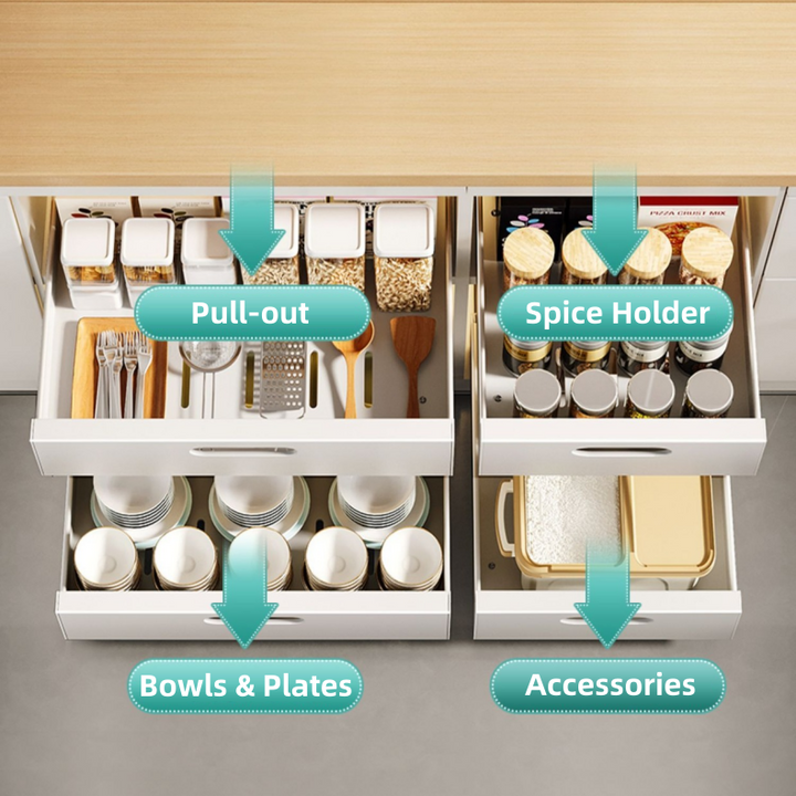 Taste Relax Space No-Drill Pull-Out Kitchen Cabinet Drawer Organiser – 25–40 cm