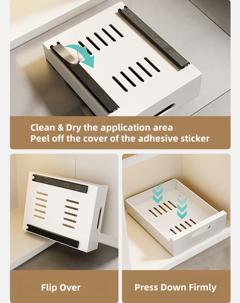 Taste Relax Space No-Drill Pull-Out Kitchen Cabinet Drawer Organiser – 25–40 cm