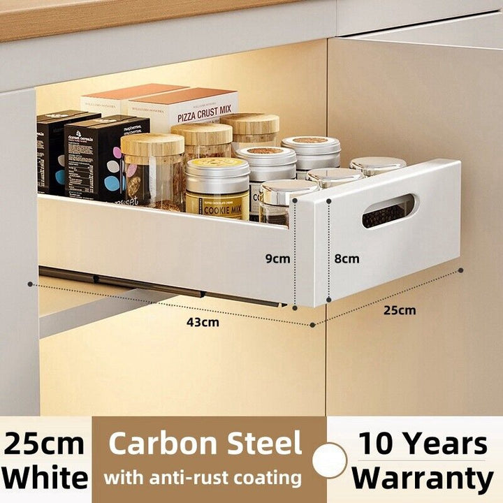 Taste Relax Space No-Drill Pull-Out Kitchen Cabinet Drawer Organiser – 25–40 cm