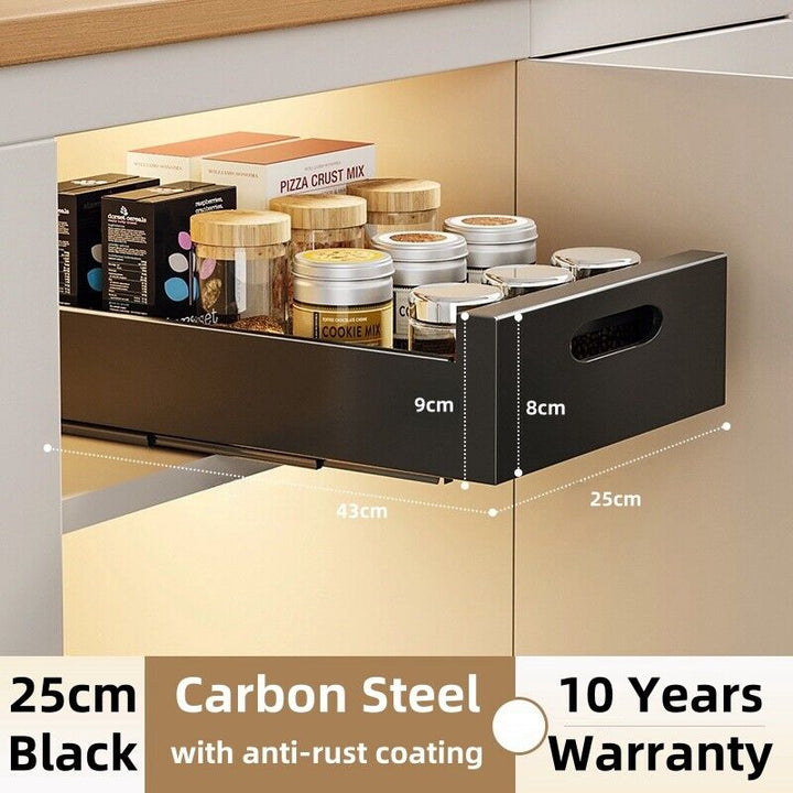 Taste Relax Space No-Drill Pull-Out Kitchen Cabinet Drawer Organiser – 25–40 cm