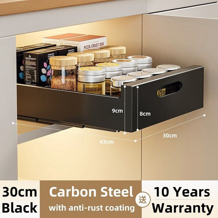 Taste Relax Space No-Drill Pull-Out Kitchen Cabinet Drawer Organiser – 25–40 cm