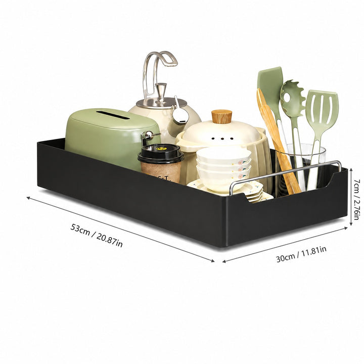 Kitchen Cabinet Storage Organiser Pull-Out Storage Basket Carbon steel with painted finish