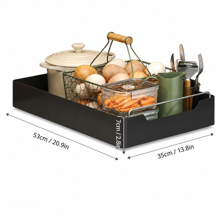 Kitchen Cabinet Storage Organiser Pull-Out Storage Basket Carbon steel with painted finish