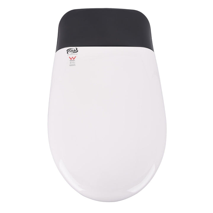 680mm Smart Bidet Toilet with Black Accent Lid, Heated Seat &amp; Auto Flush - White