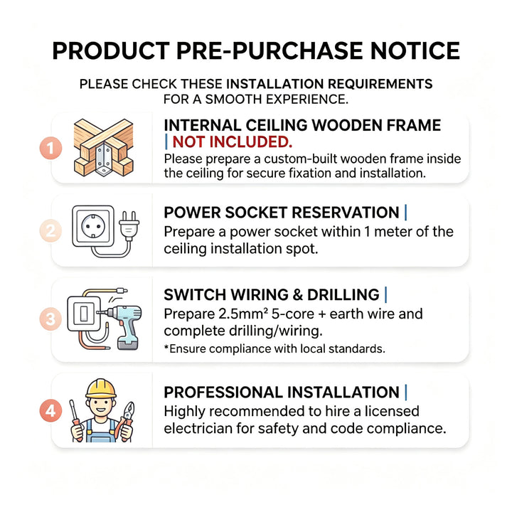 Taste Relax Space 3-in-1 Bathroom Ceiling Heater with 360° Heat Circulation, LED Light &amp; Exhaust Fan - White