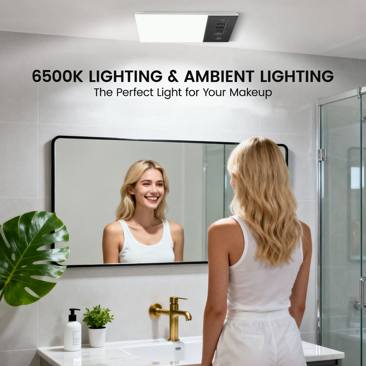 Taste Relax Space 3-in-1 Bathroom Ceiling Heater with PTC Ceramic Heating, LED Light &amp; Exhaust Fan - White