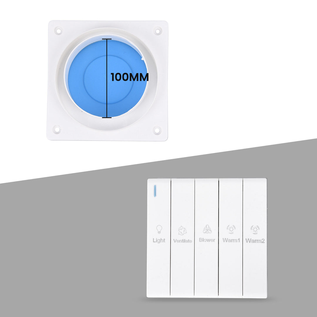 Taste Relax Space 3-in-1 Bathroom Ceiling Heater with PTC Ceramic Heating, LED Light &amp; Exhaust Fan - White