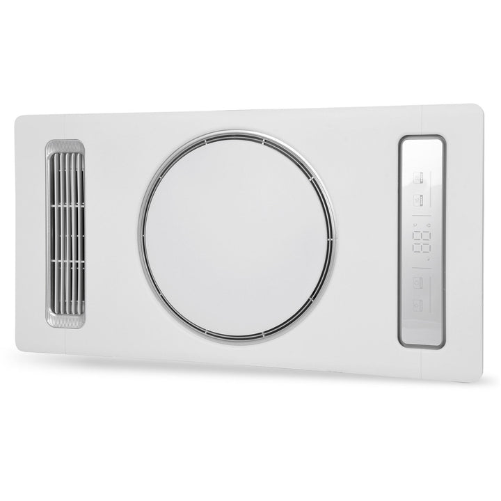 Taste Relax Space 3-in-1 Bathroom Ceiling Heater with Circular LED Light, Digital Display &amp; Exhaust Fan - White