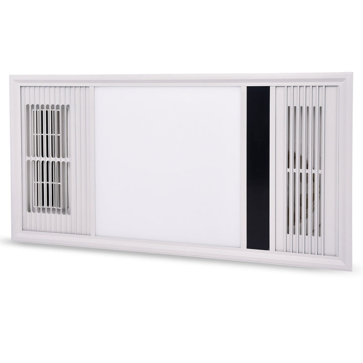 Taste Relax Space 3-in-1 Bathroom Ceiling Heater with Wide Ventilation Fascia, LED Light &amp; Exhaust Fan - White