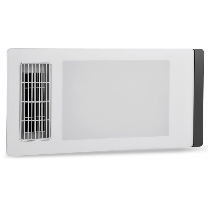 Taste Relax Space 3-in-1 Bathroom Ceiling Heater with Black Side Accent, LED Light &amp; Exhaust Fan - White