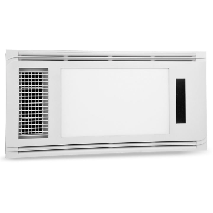 Taste Relax Space 3-in-1 Bathroom Ceiling Heater with Dual-Fan Airflow, LED Light &amp; Black Accent - White