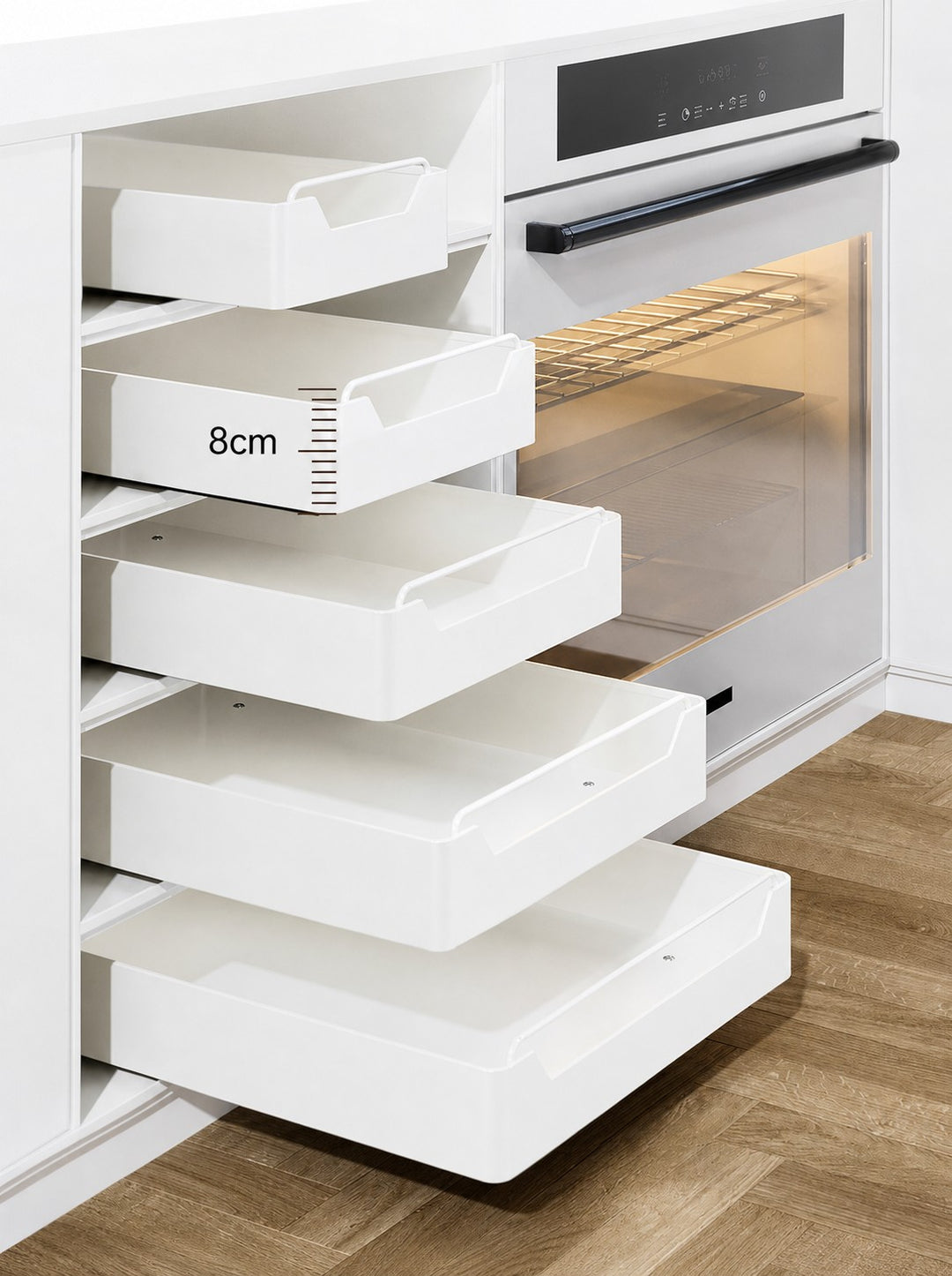 Kitchen Cabinet Storage Organiser Pull-Out Storage Basket Carbon steel with painted finish