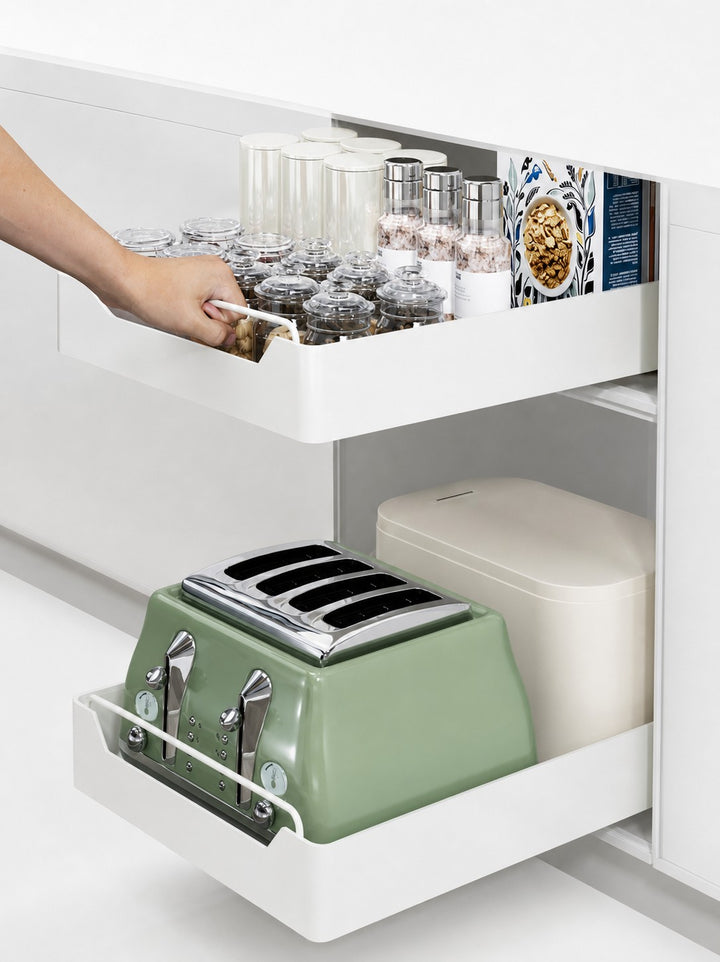 Kitchen Cabinet Storage Organiser Pull-Out Storage Basket Carbon steel with painted finish
