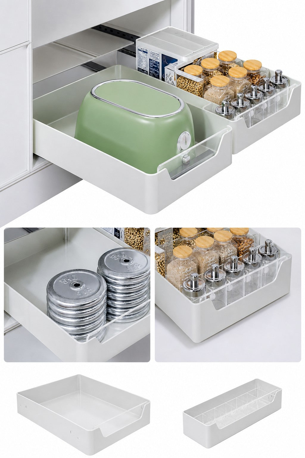 Kitchen Cabinet Storage Organiser Pull-Out Storage Basket Carbon steel with painted finish